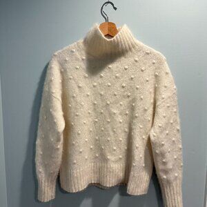 Everlane Alpaca Wool Turtleneck Sweater, Cream, Size M